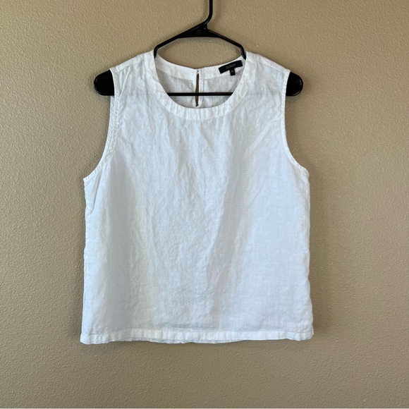 Quince 100% European Linen White Tank - Picture 5 of 10